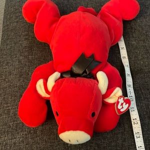 Ty Red the Bull pillow pal. New with tags. 1997